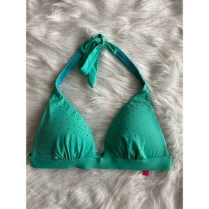 Victoria's Secret Teal Triangle Stud Bikini Top M